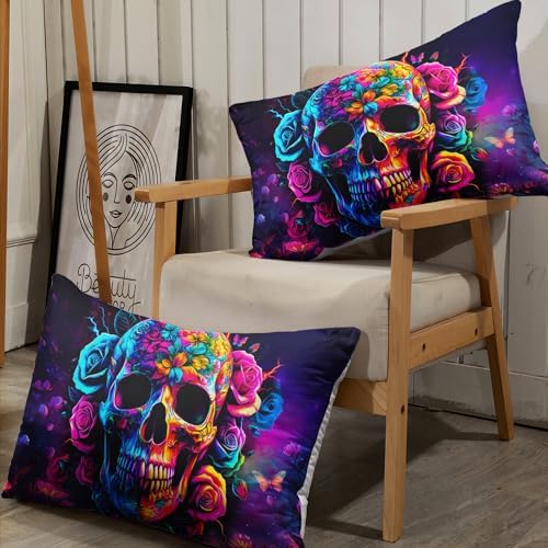 AILONEN Skull Print Fitted Sheet Set Twin XL