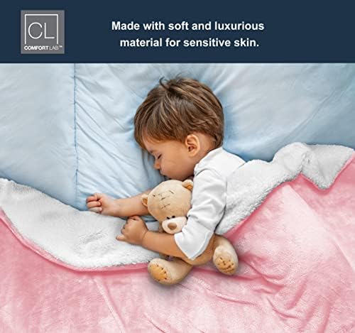 Comfort Lab Reversible Flannel Sherpa Blanket - Blush