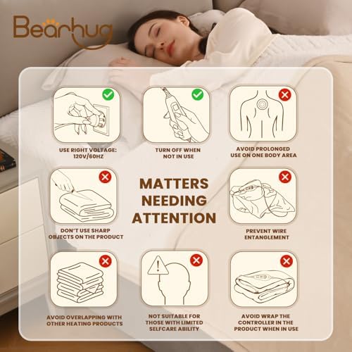 Bearhug King Size Electric Blanket 100 x 90