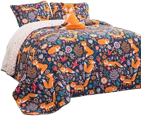 Lush Decor Pixie Fox Reversible Quilt Set