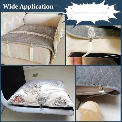 Consss Bed Sheet Straps 2PCS White Adjustable Durable