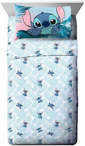 Jay Franco Disney Lilo Stitch Floral Fun Sheet Set - 4 Piece