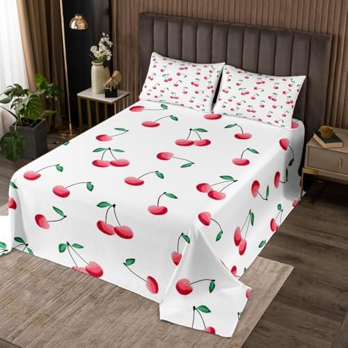 Feelyou Cherry Print Coverlet Set for Kids