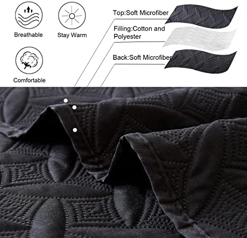 Hailea 3-Piece Black Daybed Cover Twin Size Set