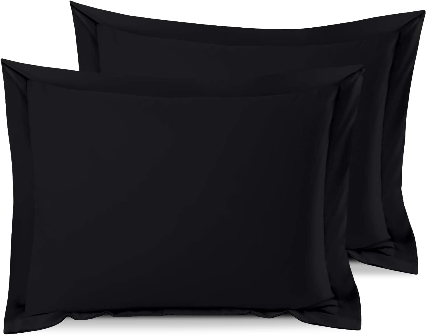 Prashi Euro Pillow Shams Pack of 2 600 Thread Count Egyptian Cotton Black