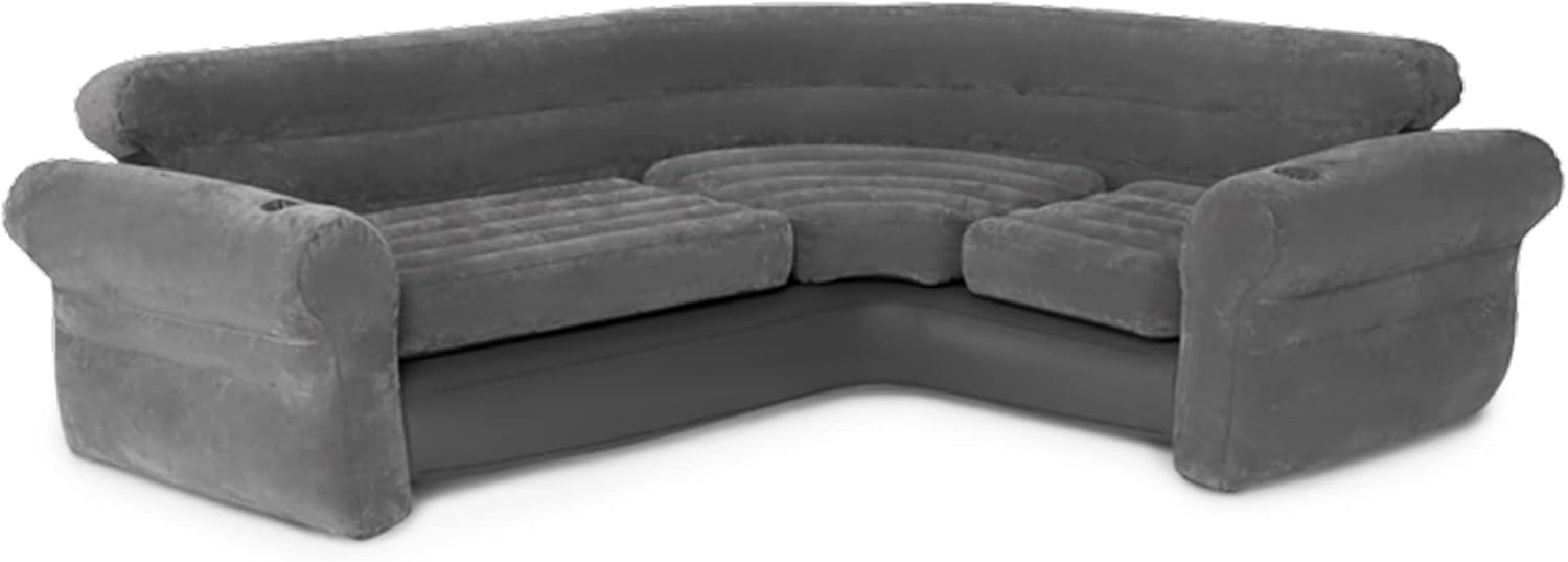 Intex Inflatable Corner Sofa L-Shaped 2 Pack Gray