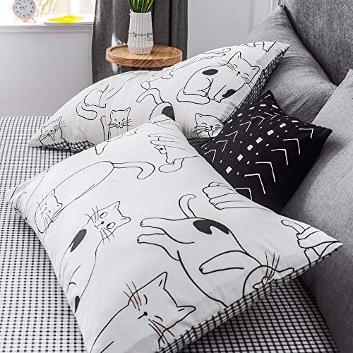 FenDie 20x26 Cotton Pillowcases Set of 2 Reversible Stars Design