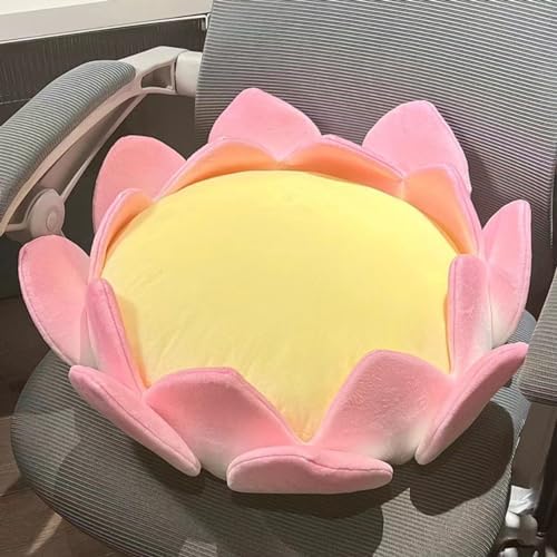 Lotus Flower Shaped Plush Throw Pillow for Home Decor