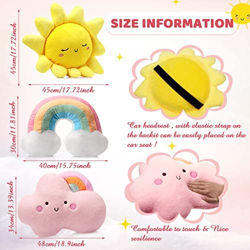 Queekay 3 Pcs Moon Star Cloud Plush Pillows