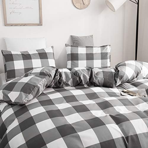 GETIANN Plaid Duvet Cover Set Twin 68x90