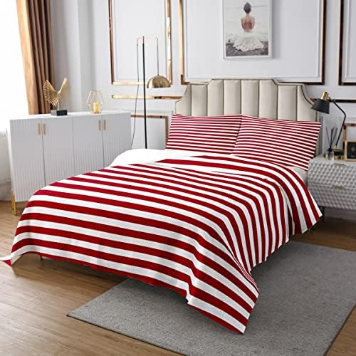 Erosebridal King Size Red White Bedspread Set