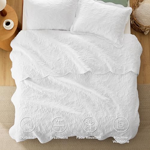 Bedsure Queen Quilt Set - Ultra Soft Lightweight Leaf Design