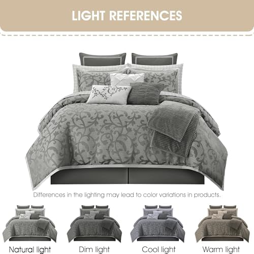 Grand Avenue Grey Paisley Comforter Set
