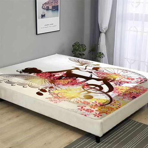 OIHVIM Girls Twin XL Fitted Sheet Floral Cooling Bedding