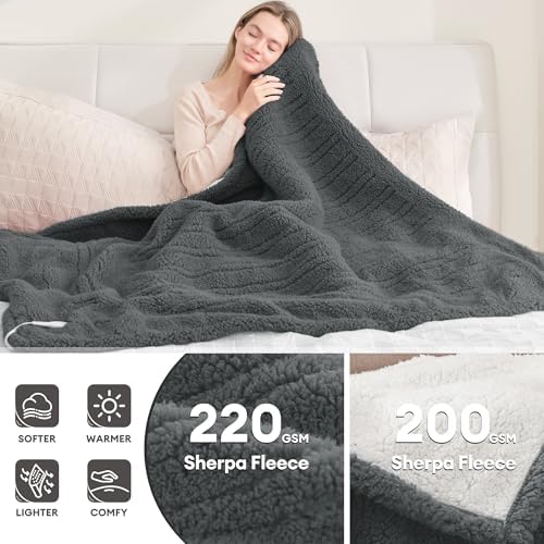 MAXEVE Heated Blanket 50x60 Inch Double Sided Sherpa