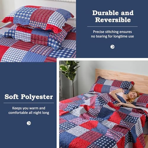 Jessy Home Plaid Quilt Set Twin Bedspread