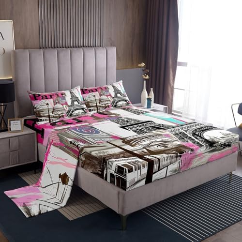 Manfei Eiffel Tower Kids Sheet Set 4PCS