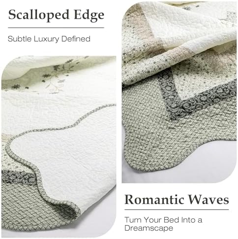 ELEGANT LIFE HOME All-Season Cotton Quilt Set 3-Piece
