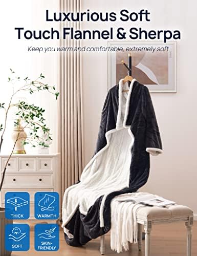 Westinghouse Heated Snuggle Throw Blanket with Sleeves and Foot Pocket 1