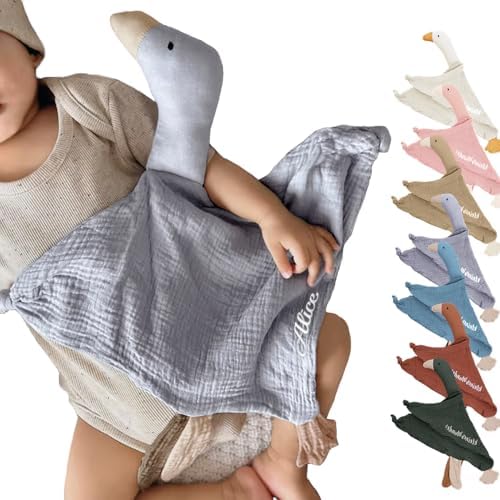 Custom Cotton Muslin Baby Blanket with Cute Goose Design 1