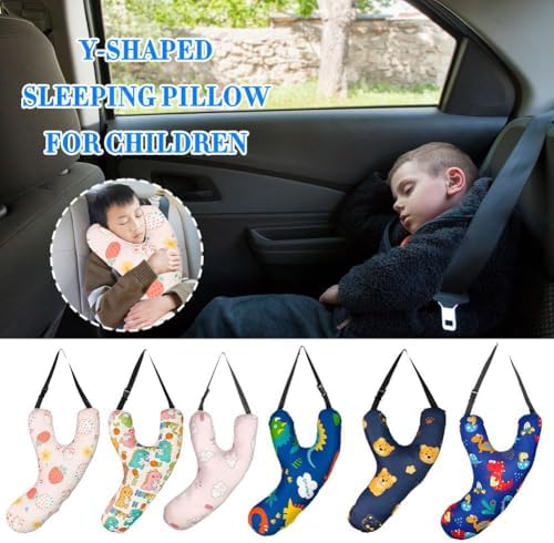 Y Shape Car Travel Pillow with Animal Design for Kids and Adults