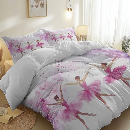 Pink Microfiber Reversible Duvet Cover Twin XL Set