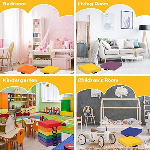 Costzon 6-Piece 15 Inch Floor Cushions for Kids with Handle
