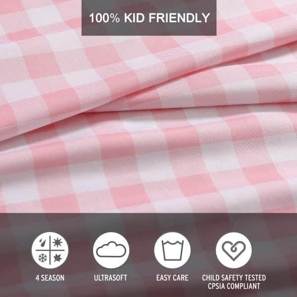 Eddie Bauer Kids Twin Sheets Plaid Pink Set