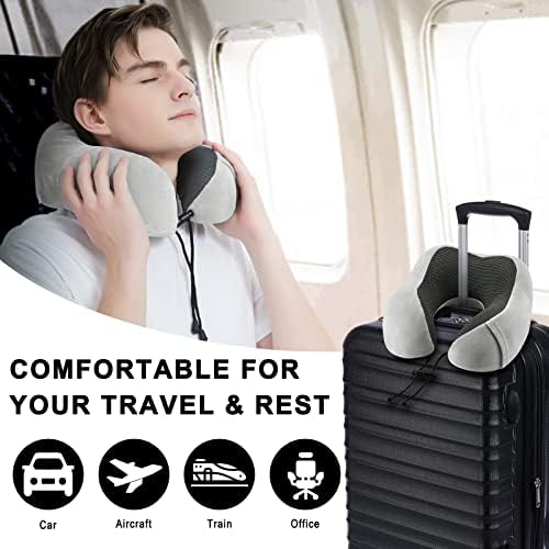 urnexttour 2 Pack Travel Neck Pillow with Memory Foam Support