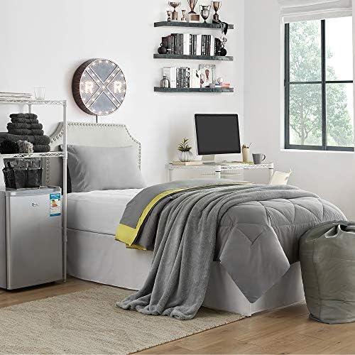 College Dorm Pack - Limelight YellowAlloy Gray Comforter Set