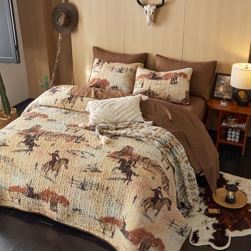 Wake In Cloud Western Quilt Set - King 3-Piece