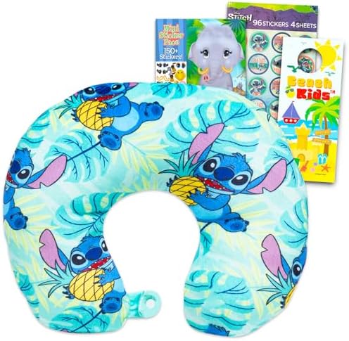 Lilo and Stitch Travel Neck Pillow - Stitch Set with Stickers