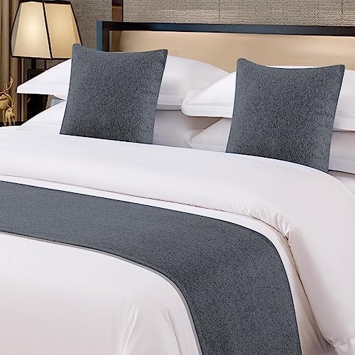OSVINO Solid Bed Runner Microfiber for King Size