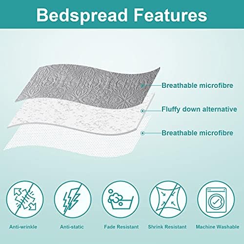 Hansleep Grey Baroque Quilt Set - Queen Size