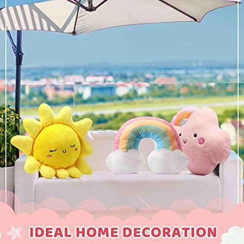 Queekay 3 Pcs Moon Star Cloud Plush Pillows