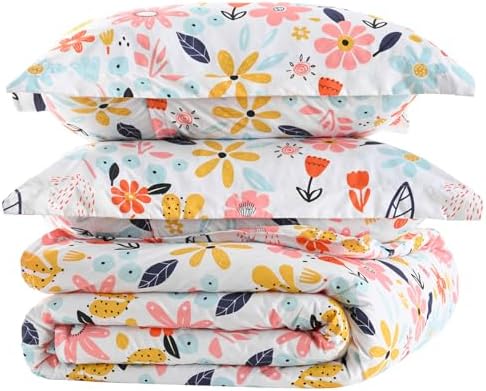Yibeizi Floral Comforter Set for Girls Twin