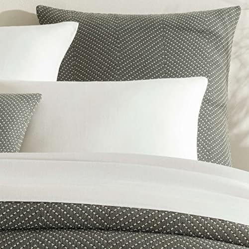 Catalina Charcoal Matelasse Pillow Sham Euro Size GreyIvory Pattern