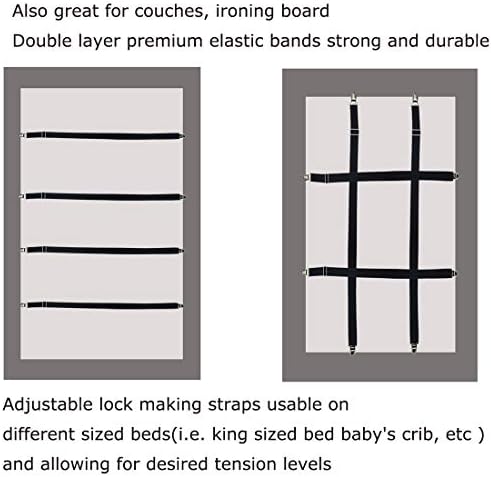 Eopocdor Long Bed Sheet Clips 4 Pieces White