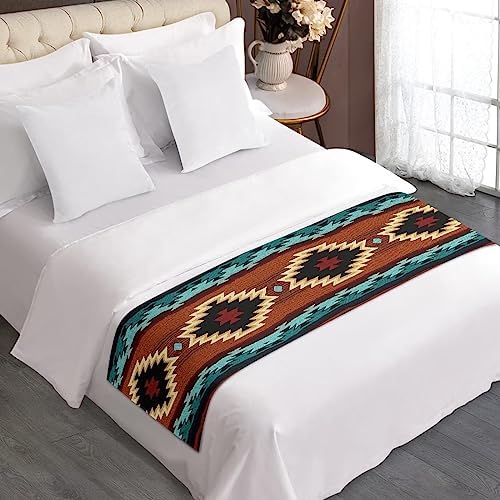 ZFRXIGN Southwestern Bed Runner for Queen Size Bed 1