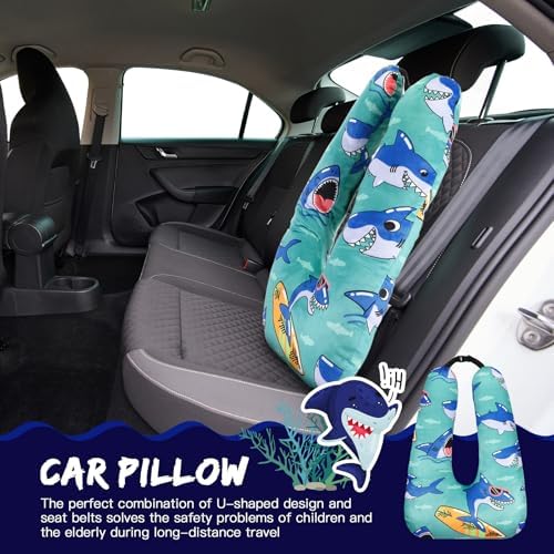 Cinnvoice 28x18 Inch Shark Style Travel Pillow for Kids and Adults