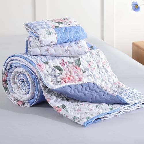 YIKUSH King Size Floral Quilt Set 3 Piece