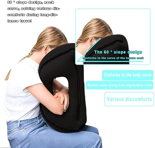 Inflatable Travel Pillow with Eye Mask and Earplugs