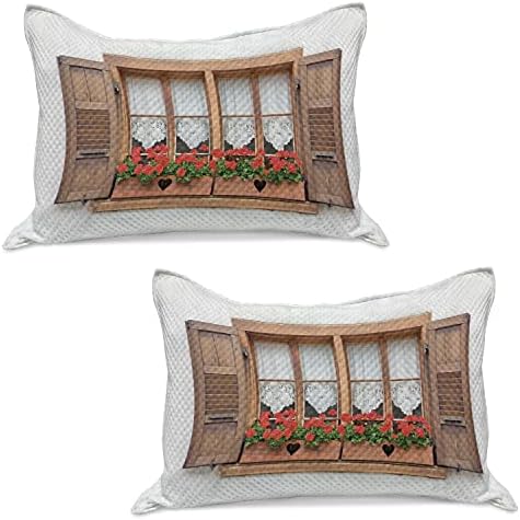 Ambesonne Country Quilted Pillowcover Set of 2