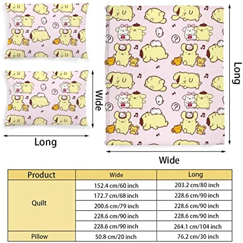 DIEZ Cartoon Pompompurin Comforter Set - 3 Piece Twin Size