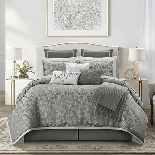 Grand Avenue Grey Paisley Comforter Set