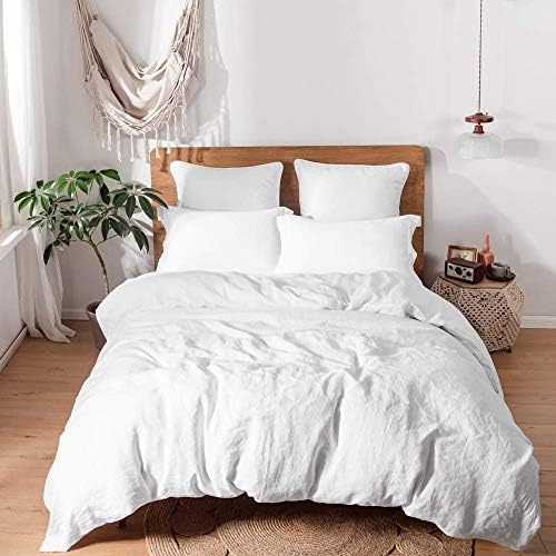 SimpleOpulence 100 Linen Duvet Cover Set 3 Piece King Size