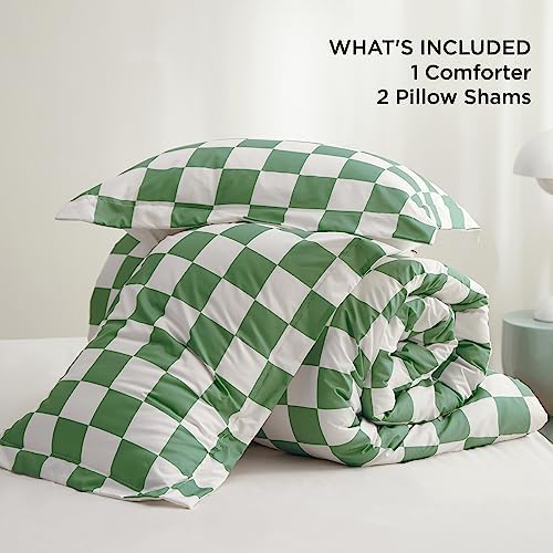 Bedsure Checkered Comforter Set Queen Size 3 Pieces 1