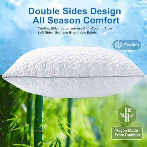 Seyfote Cooling Pillows Set of 2 Shredded Memory Foam 20 x 26
