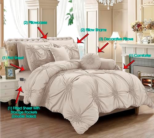 Elegant Comfort 10-Piece Sunflower Bed-in-a-Bag Set