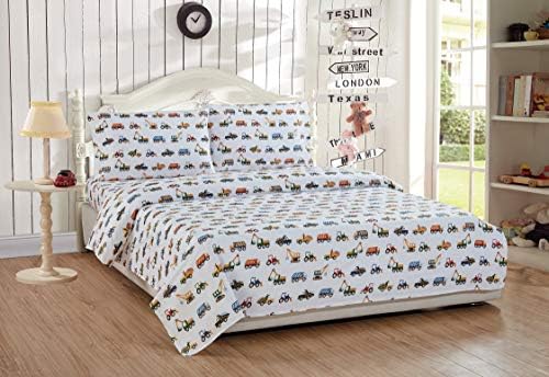 Linen Plus Kids Tractor Sheet Set Twin Size